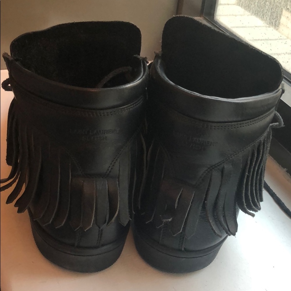 Saint Laurent Leather HighTop Sneaker FringeDetail - Picture 5 of 8